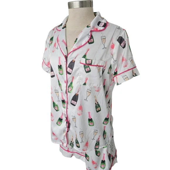 SHESHOW Champagne Print Women's Pajama Set - Picture 3 of 9